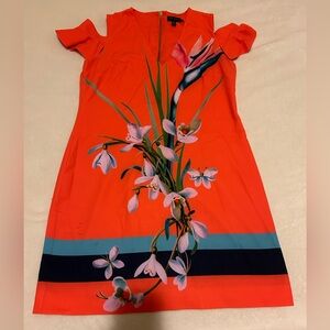 Ted Baker London Orange Floral Off-the-Shoulder Dress